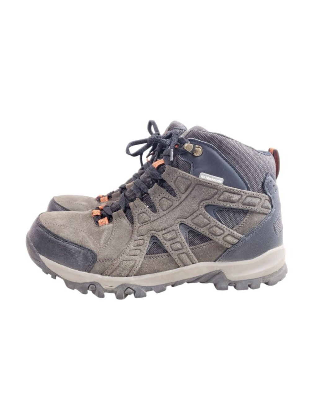 Eddie Bauer Mens Size 10.5 Waterproof Hiking Boots Gray Suede & Mesh - Picture 5 of 9
